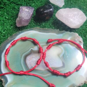 Pulseira 7 de proteção nós vermelha